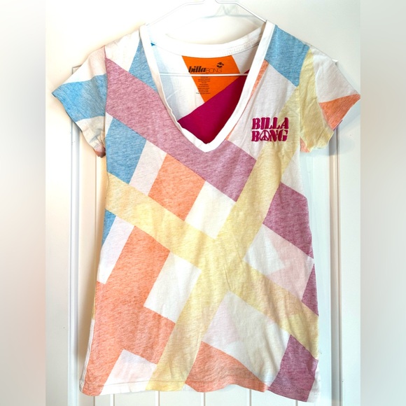 Billabong Tops - Billabong Multicolor Striped V-Neck T-Shirt